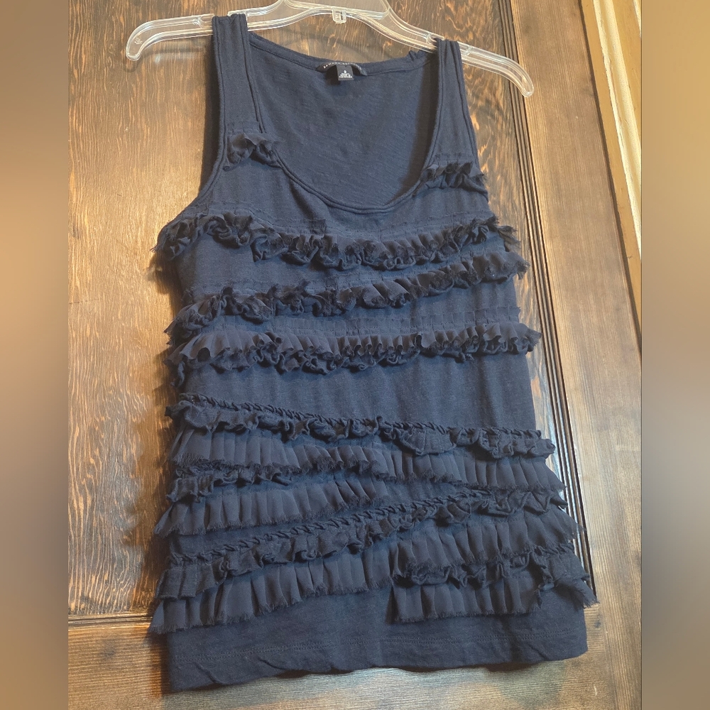 Banana Republic Navy Ruffled Tank Top Sz S